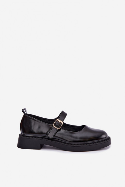 Schwarze Schuhe mit breiten Absätzen Lareine