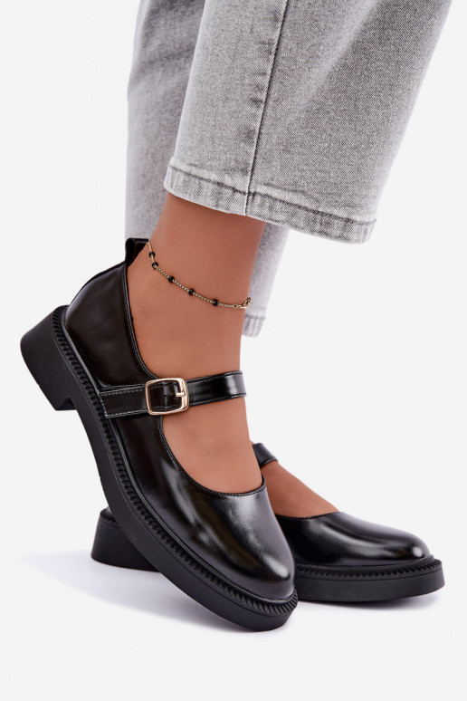 Schwarze Schuhe mit breiten Absätzen Lareine