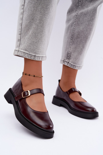 Bordeauxfarbene Schuhe mit breiten Absätzen Lareine 2