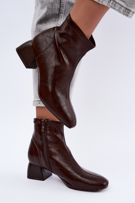 Estelle Stiefeletten aus Kunstleder in Schokoladenfarbe