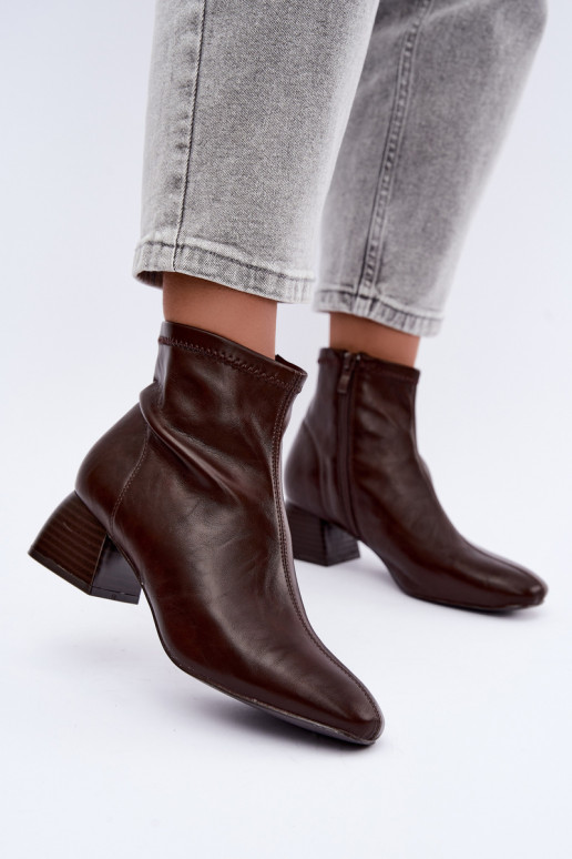 Estelle Stiefeletten aus Kunstleder in Schokoladenfarbe