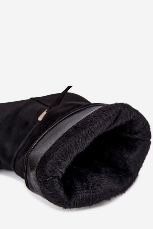 Eponine warme Slipper-Stiefeletten mit dünnen Absätzen in Schwarz