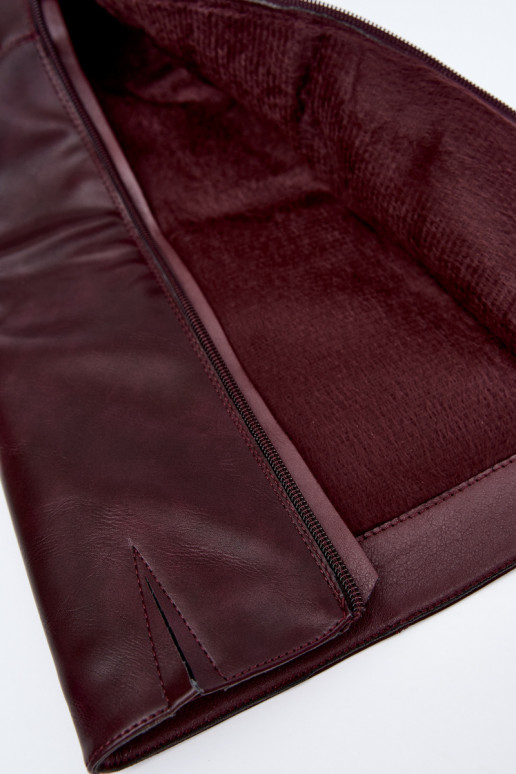 Philomene warme lange Stiefel mit niedrigem Absatz in Bordeauxfarbe