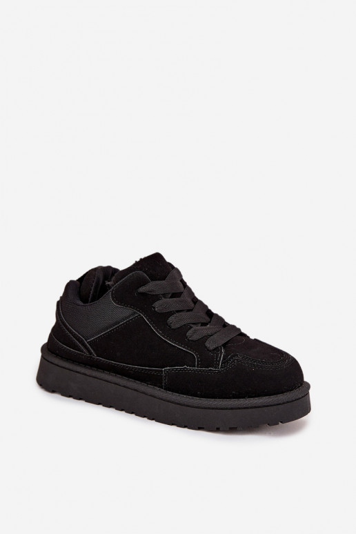 Schwarze Damen-Sneaker mit Isolierung und Fell innen Cyrissa