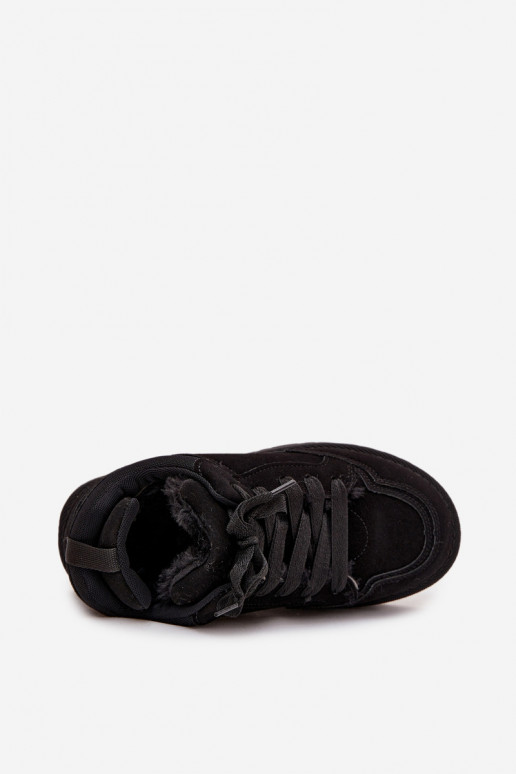 Schwarze Damen-Sneaker mit Isolierung und Fell innen Cyrissa