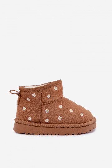Kindliche Schneestiefel mit Blumenmotiv, braun, Gracina 2