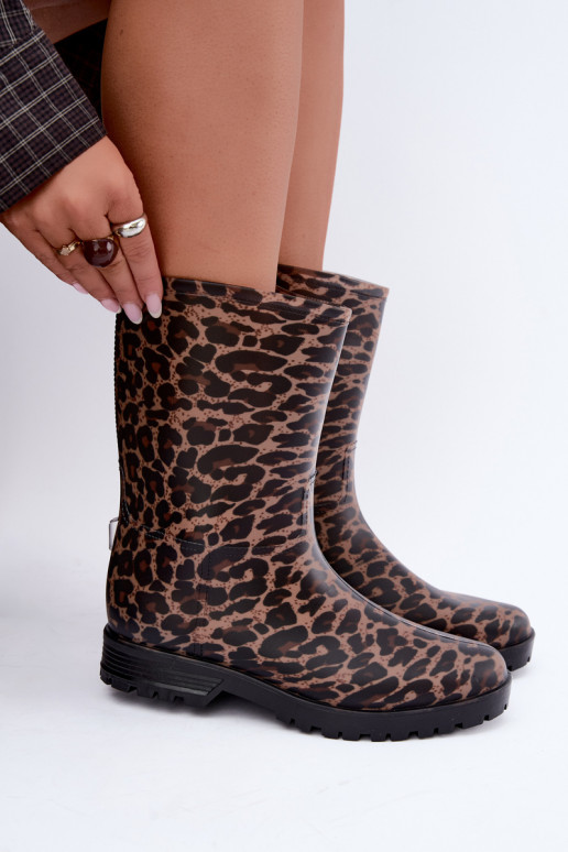 Herren Solavelle Gummistiefel mit Leopardenmuster