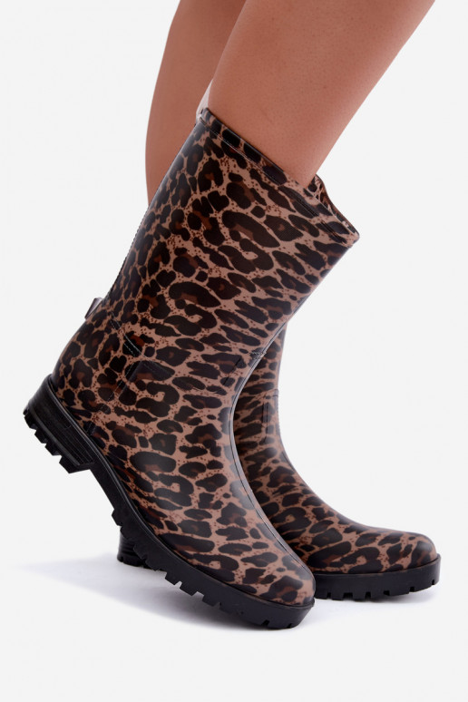 Herren Solavelle Gummistiefel mit Leopardenmuster