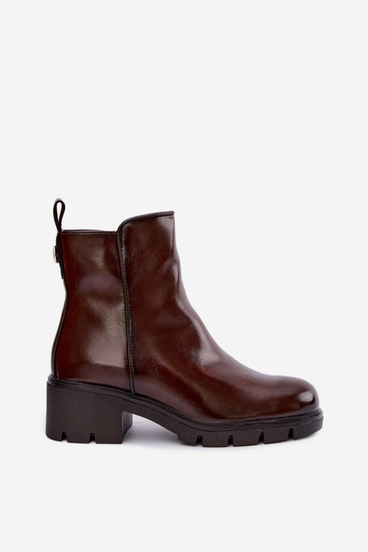 Klocke gefütterte Stiefeletten in dunkelbraun Iserine