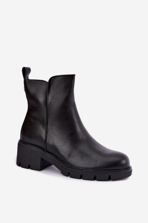 Klocke gefütterte Stiefeletten in schwarz Iserine