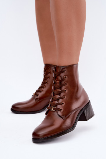 Klocke gefütterte Schnürstiefeletten in braun Florisse 2