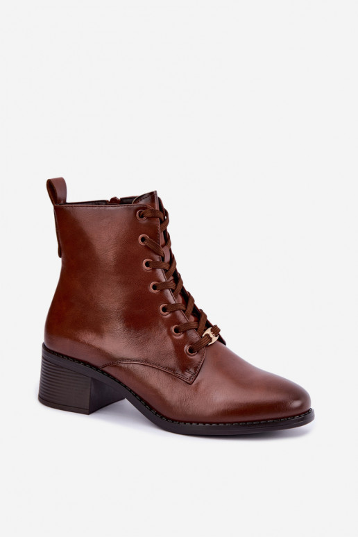 Klocke gefütterte Schnürstiefeletten in braun Florisse