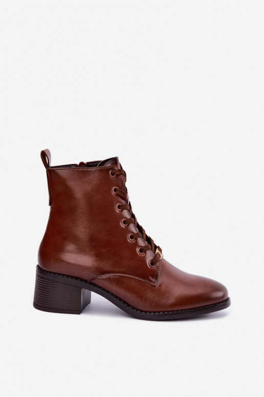 Klocke gefütterte Schnürstiefeletten in braun Florisse
