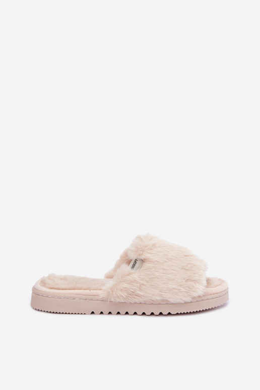 Damen Hausschuhe mit Fell in sandfarben Loraline