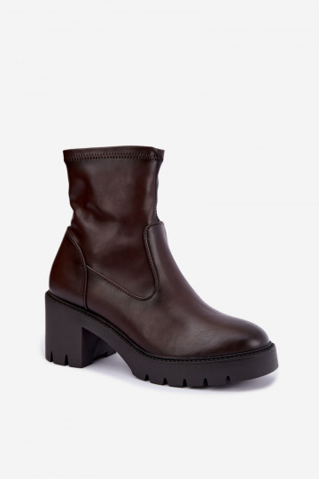 Klocke gefütterte Stiefeletten Vinceza 58672 in schokoladenfarbe