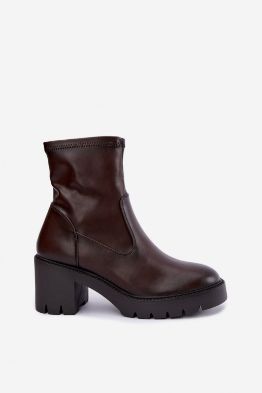 Klocke gefütterte Stiefeletten Vinceza 58672 in schokoladenfarbe