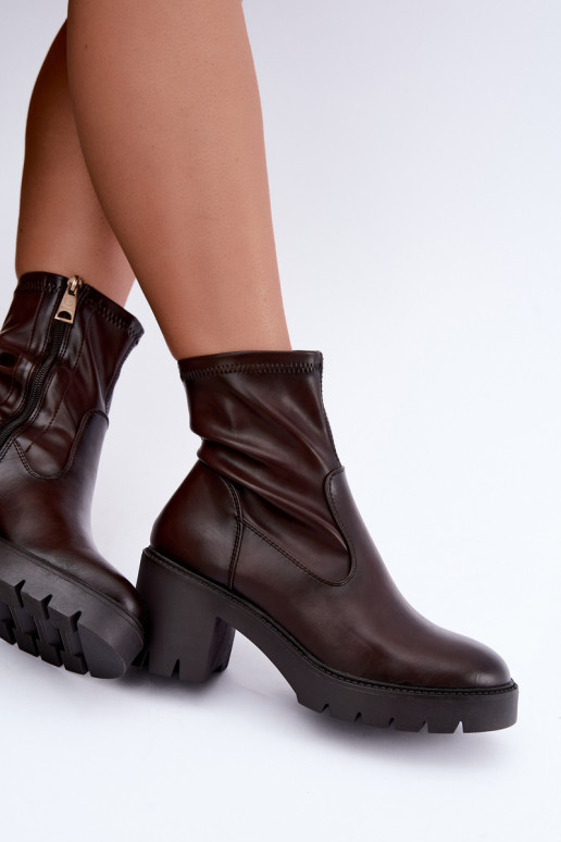 Klocke gefütterte Stiefeletten Vinceza 58672 in schokoladenfarbe