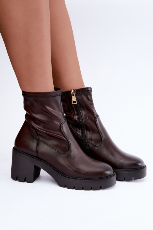 Klocke gefütterte Stiefeletten Vinceza 58672 in schokoladenfarbe