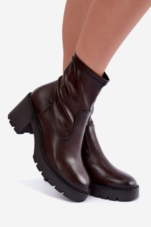 Klocke gefütterte Stiefeletten Vinceza 58672 in schokoladenfarbe