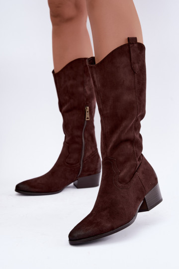 gefütterte Cowboy-Stiefel Vinceza 58680 in Schokoladenfarbe 2