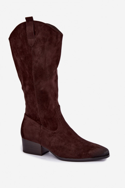 gefütterte Cowboy-Stiefel Vinceza 58680 in Schokoladenfarbe