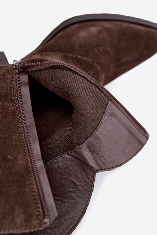gefütterte Stiefeletten mit Absatz Vinceza 31715 in Schokoladenfarbe