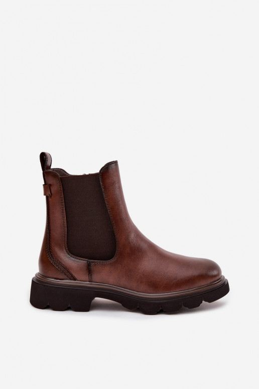 Braune stilvolle Damen-Stiefeletten mit Isolierung Rivelia