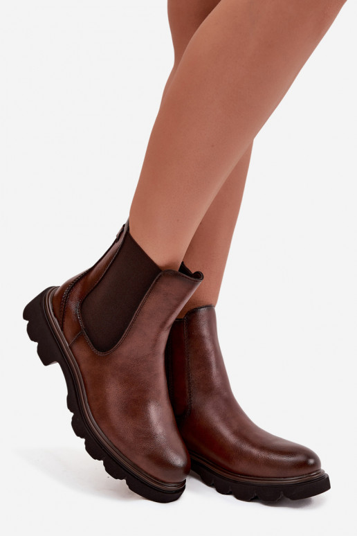 Braune stilvolle Damen-Stiefeletten mit Isolierung Rivelia