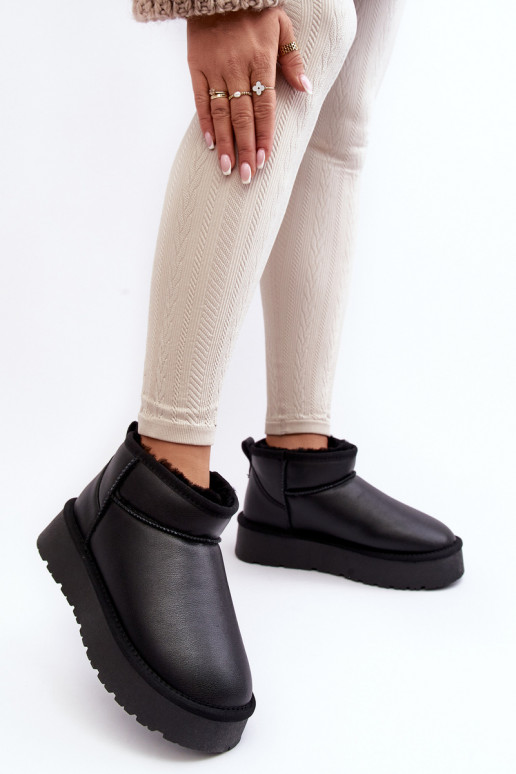 Schwarze Damen-Schneestiefel mit Plateau Loreley