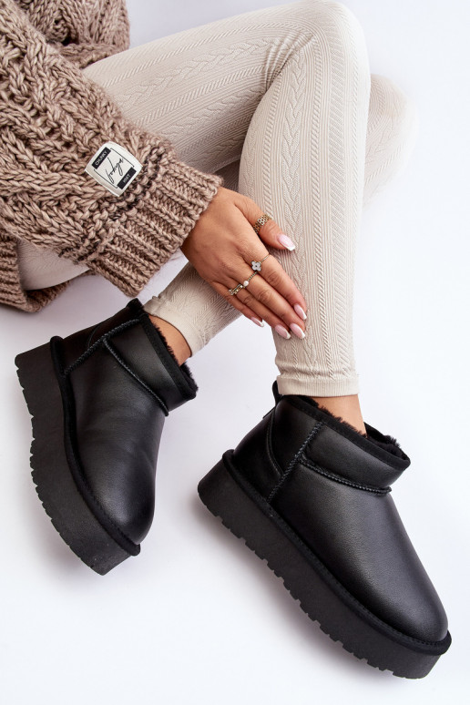 Schwarze Damen-Schneestiefel mit Plateau Loreley