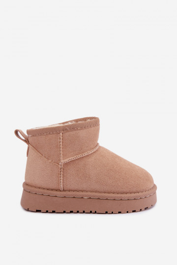Sandfarbene Kinder-Schneestiefel mit Isolierung und Fell innen Mireya 2