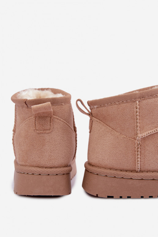 Sandfarbene Kinder-Schneestiefel mit Isolierung und Fell innen Mireya