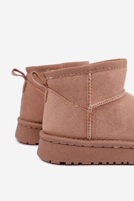 Sandfarbene Kinder-Schneestiefel mit Isolierung und Fell innen Mireya