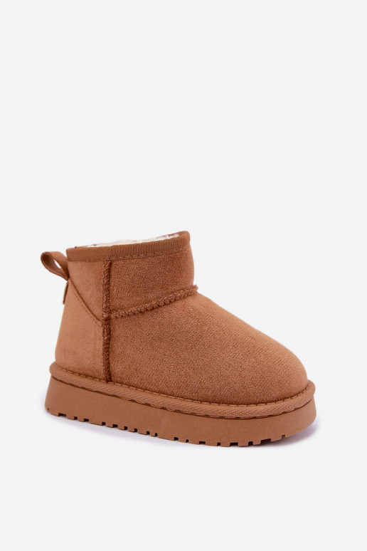 Schneestiefel Kindisch Jugend sich Zuarm laufen mit Fell innen braune Farbe Mireya