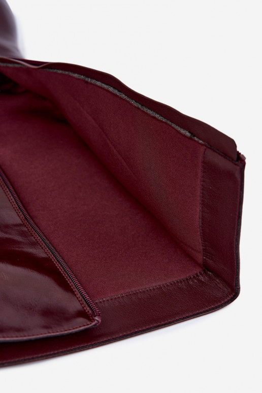 Warme Überknie-Stiefel mit dünnen Absätzen in Bordeauxfarbe Fenoria