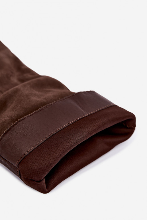 Chaki Stiefeletten aus Kunstveloursleder mit Absätzen Pamelisse