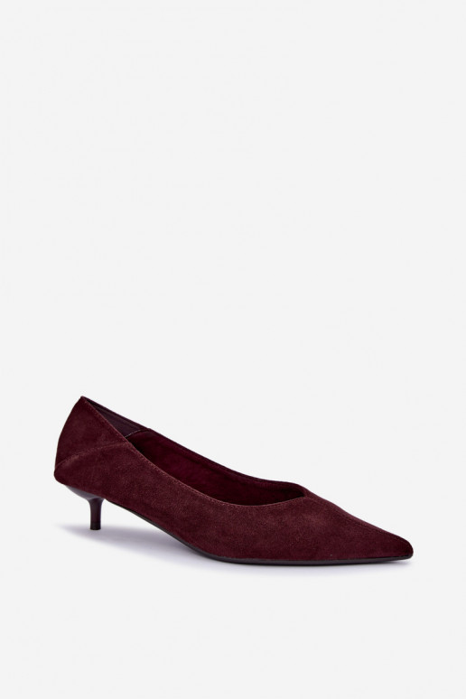 Schuhe mit niedrigem Absatz in bordeauxfarbener Farbe Joresta