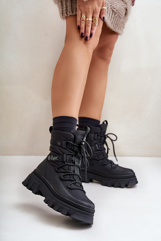 Schwarze Damen Schneestiefel Lee Cooper LCJ-24-47-3144