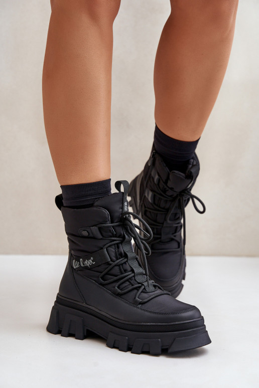 Schwarze Damen Schneestiefel Lee Cooper LCJ-24-47-3144