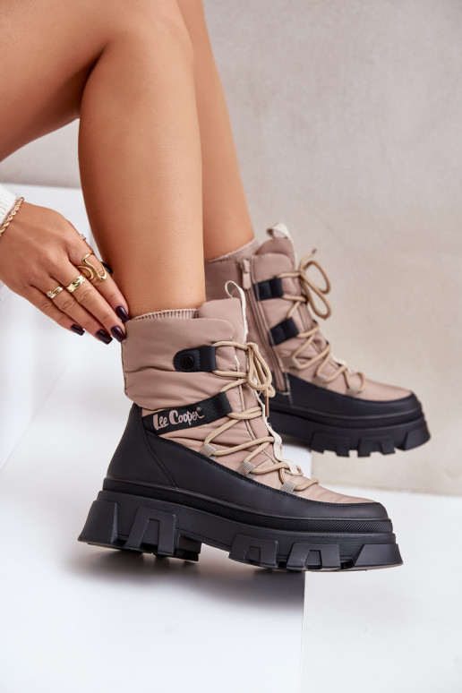 Beige Damen Schneestiefel Lee Cooper LCJ-24-47-3143