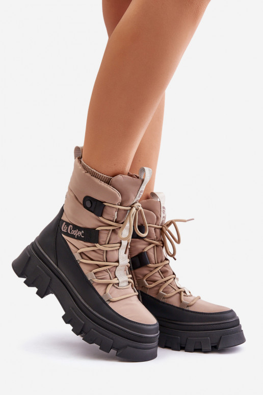 Beige Damen Schneestiefel Lee Cooper LCJ-24-47-3143