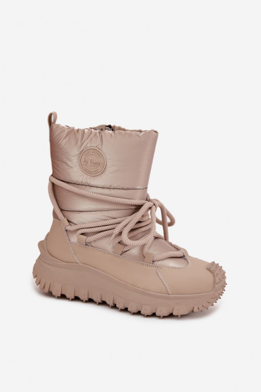 Beige und goldene Schneestiefel mit Plattform Lee Cooper LCJ-25-12-3663