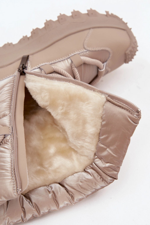 Beige und goldene Schneestiefel mit Plattform Lee Cooper LCJ-25-12-3663