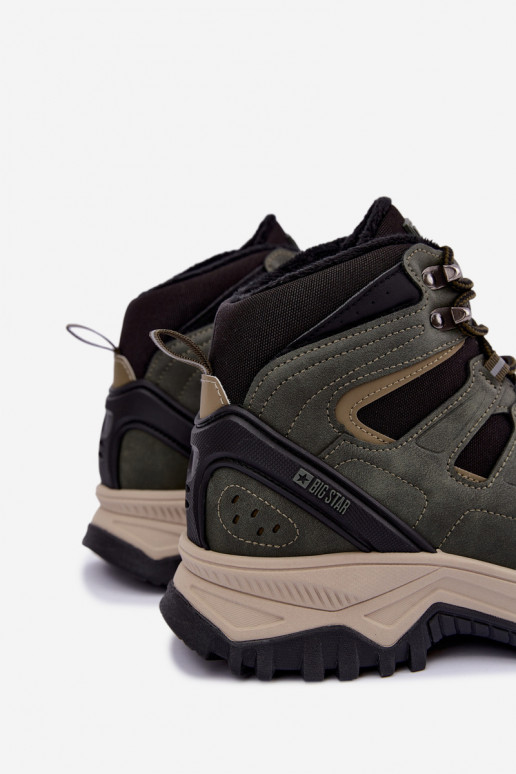 Grüne gefütterte Herren Wanderschuhe Big Star UU174315