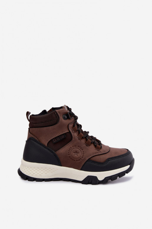 Dunkelbraune gefütterte Kinderstiefel Big Star UU374003