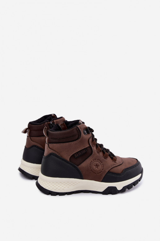 Dunkelbraune gefütterte Kinderstiefel Big Star UU374003