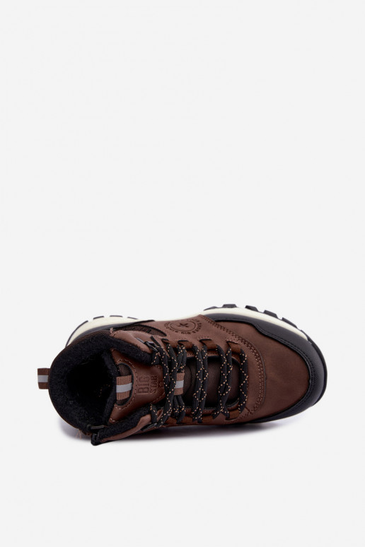 Dunkelbraune gefütterte Kinderstiefel Big Star UU374003