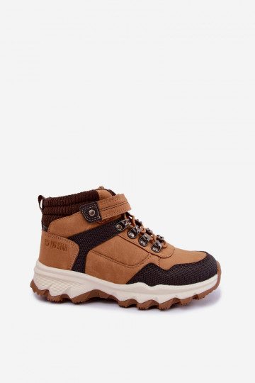 Braune gefütterte Kinderstiefel mit Klettverschluss Big Star UU374005 2