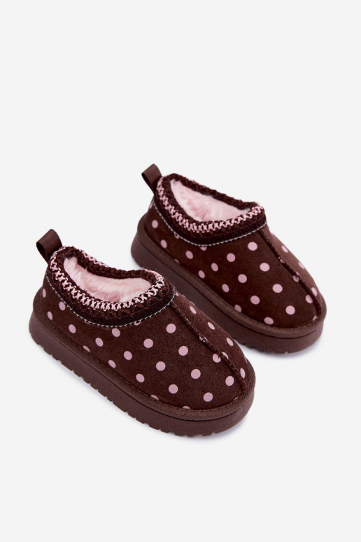 Kinder Schneestiefel mit Schokoladen- und Erbsenmuster Ysmerine