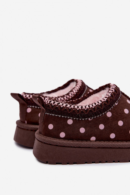Kinder Schneestiefel mit Schokoladen- und Erbsenmuster Ysmerine